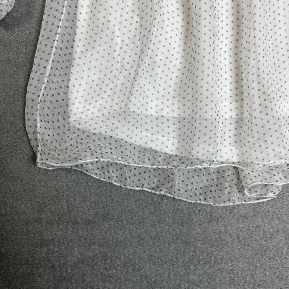 Viola Borghi Italy White 100% Silk Polka Dot Sheer Layered Blouse Small - Picture 3 of 8